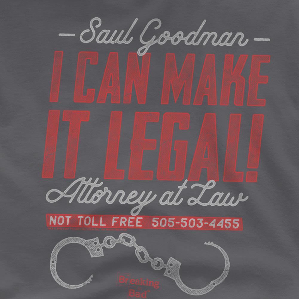Charcoal - Side - Breaking Bad Unisex Adult I Can Make It Legal! T-Shirt