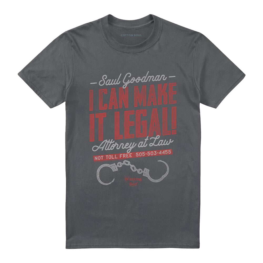 Charcoal - Front - Breaking Bad Unisex Adult I Can Make It Legal! T-Shirt