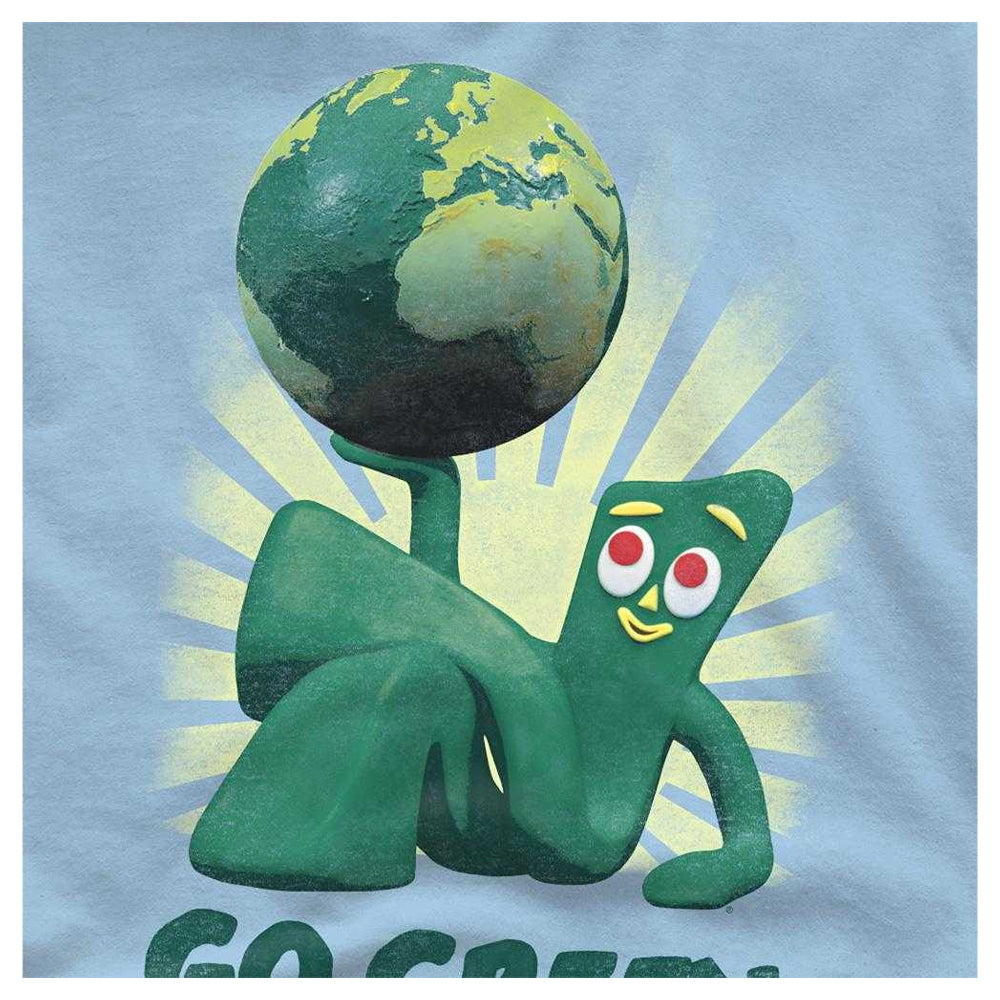 Light Blue - Side - Gumby Unisex Adult Go Green T-Shirt
