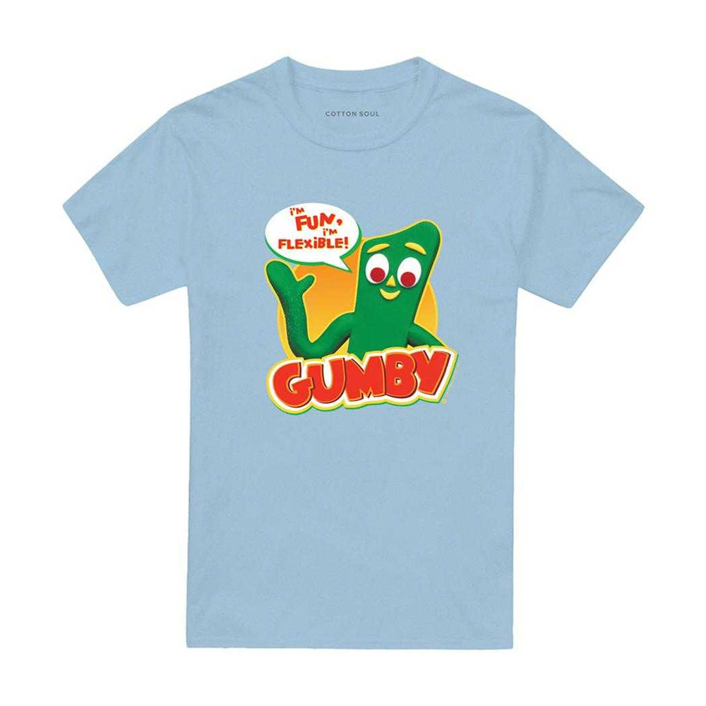 Light Blue - Front - Gumby Unisex Adult Fun & Flexible T-Shirt