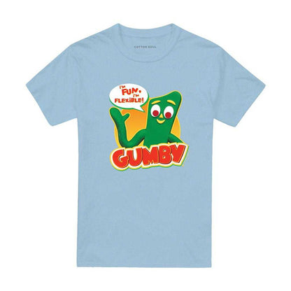 Light Blue - Front - Gumby Unisex Adult Fun & Flexible T-Shirt