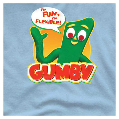Light Blue - Side - Gumby Unisex Adult Fun & Flexible T-Shirt