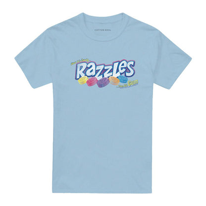 Light Blue - Front - Dubble Bubble Unisex Adult Distressed Logo T-Shirt