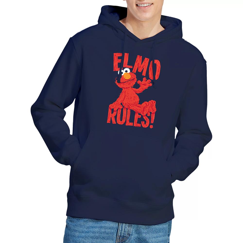 Navy - Side - Sesame Street Unisex Adult Rules Elmo Hoodie