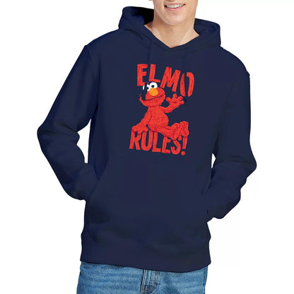 Navy - Side - Sesame Street Unisex Adult Rules Elmo Hoodie