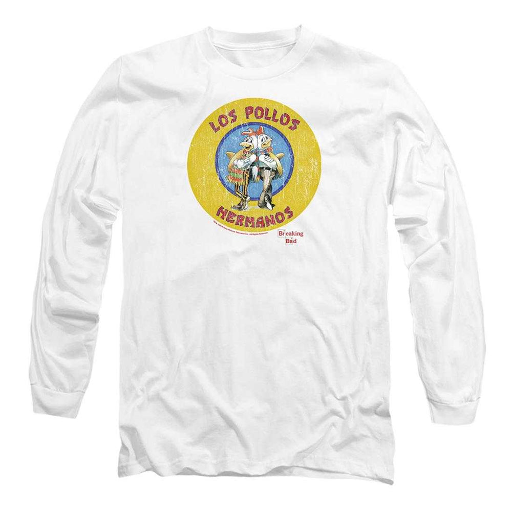 White - Front - Breaking Bad Unisex Adult Los Pollos Hermanos Long-Sleeved T-Shirt