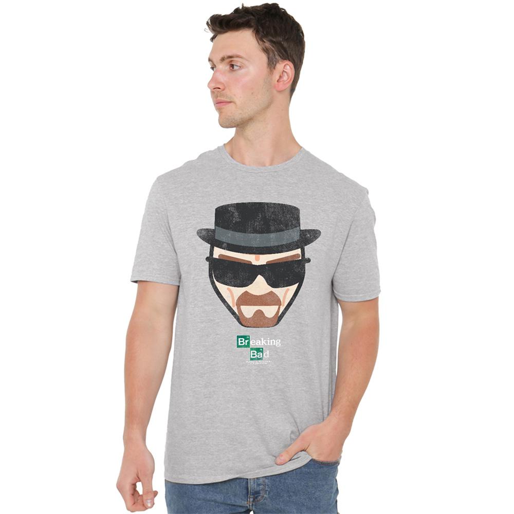 Athletic Heather - Side - Breaking Bad Unisex Adult Heisenberg Face T-Shirt