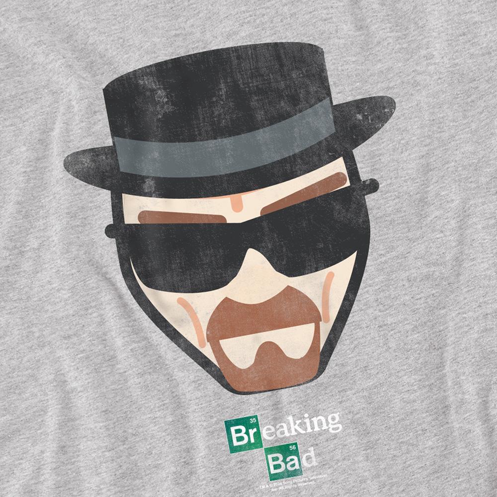 Athletic Heather - Pack Shot - Breaking Bad Unisex Adult Heisenberg Face T-Shirt