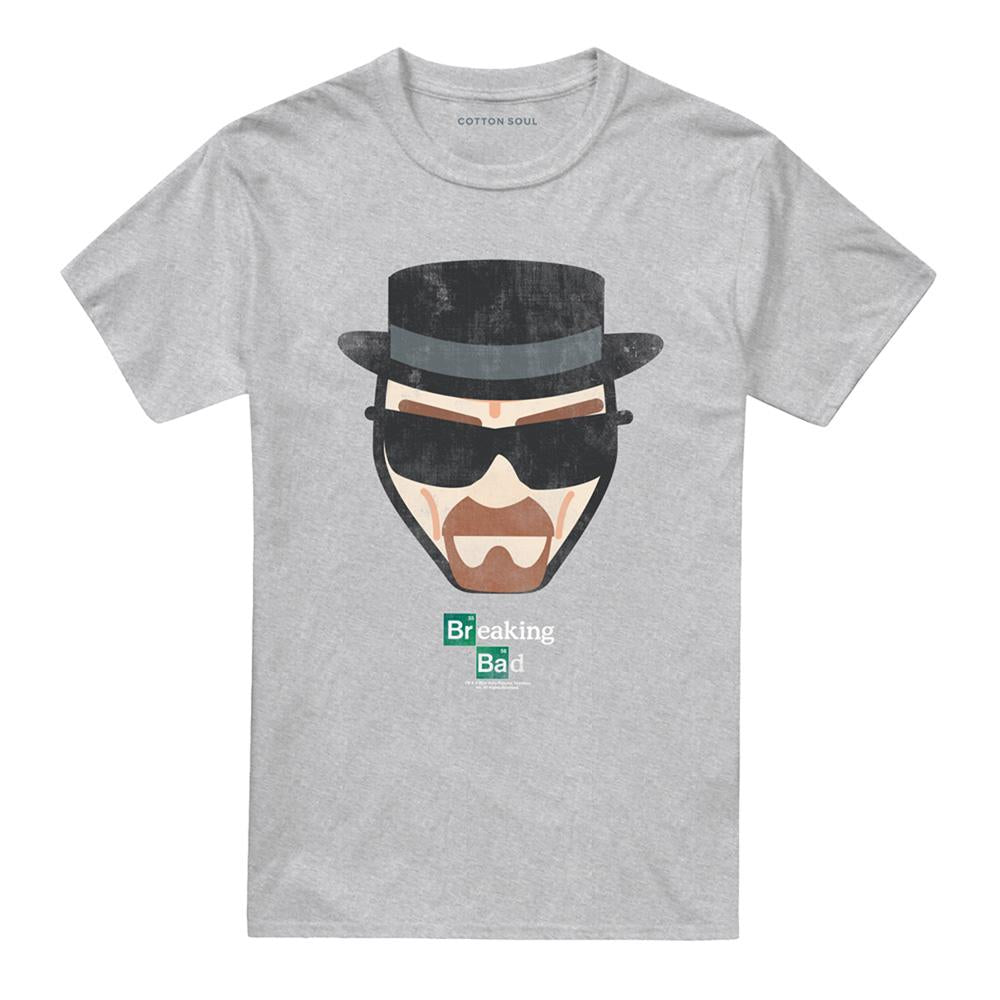 Athletic Heather - Front - Breaking Bad Unisex Adult Heisenberg Face T-Shirt