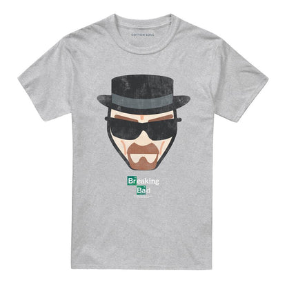 Athletic Heather - Front - Breaking Bad Unisex Adult Heisenberg Face T-Shirt