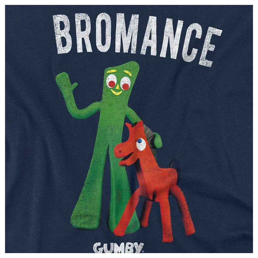 Navy - Side - Gumby Unisex Adult Bromance T-Shirt
