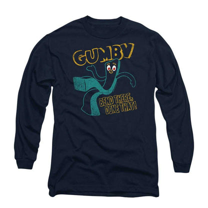 Navy - Front - Gumby Unisex Adult Bend There Done That T-Shirt
