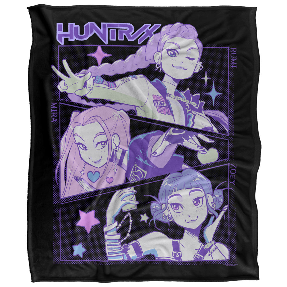 Multicoloured - Front - K-Pop Demon Hunters Fleece Huntr-X Supersoft Throw
