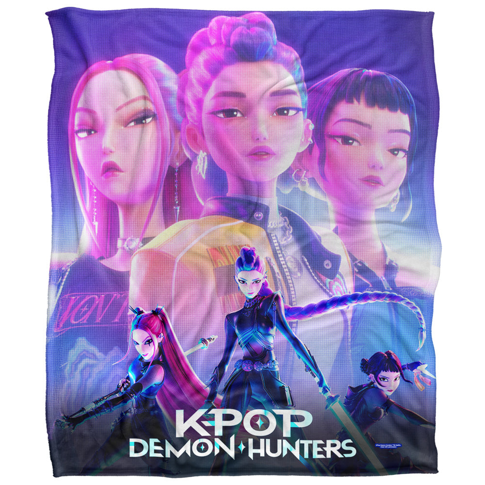 Multicoloured - Front - K-Pop Demon Hunters Ready To Fight Fleece Huntr-X Supersoft Throw