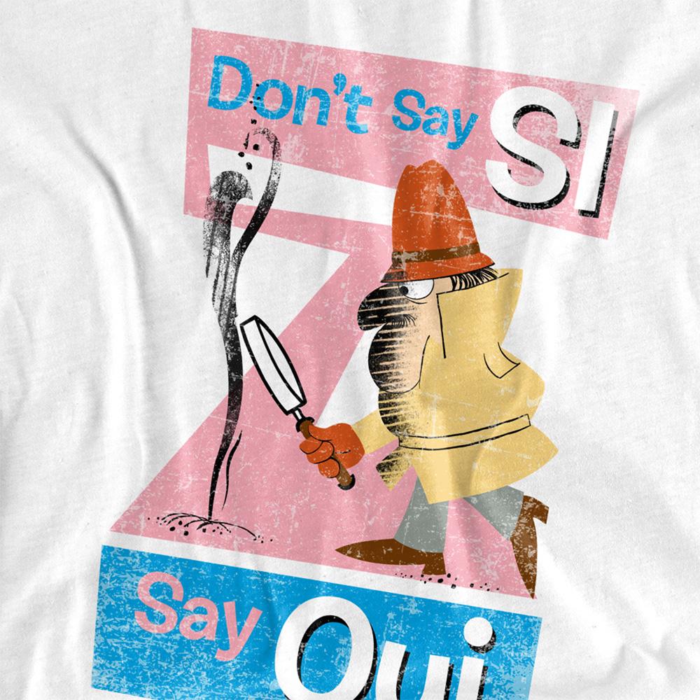 White - Pack Shot - Pink Panther Unisex Adult Don´t Say Si Say Oui T-Shirt