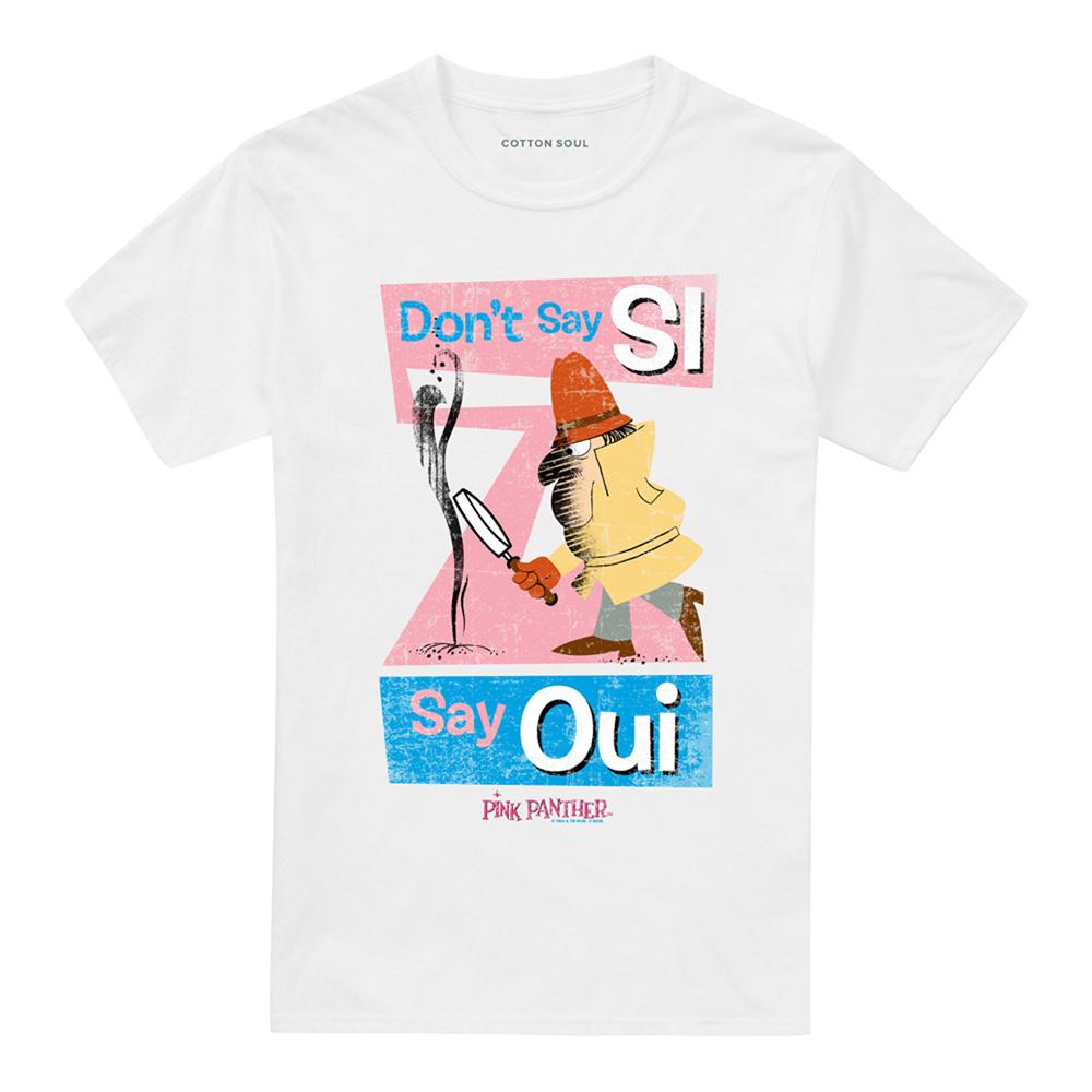 White - Front - Pink Panther Unisex Adult Don´t Say Si Say Oui T-Shirt