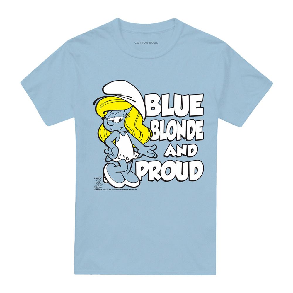 Light Blue - Front - The Smurfs Unisex Adult Blonde And Proud T-Shirt