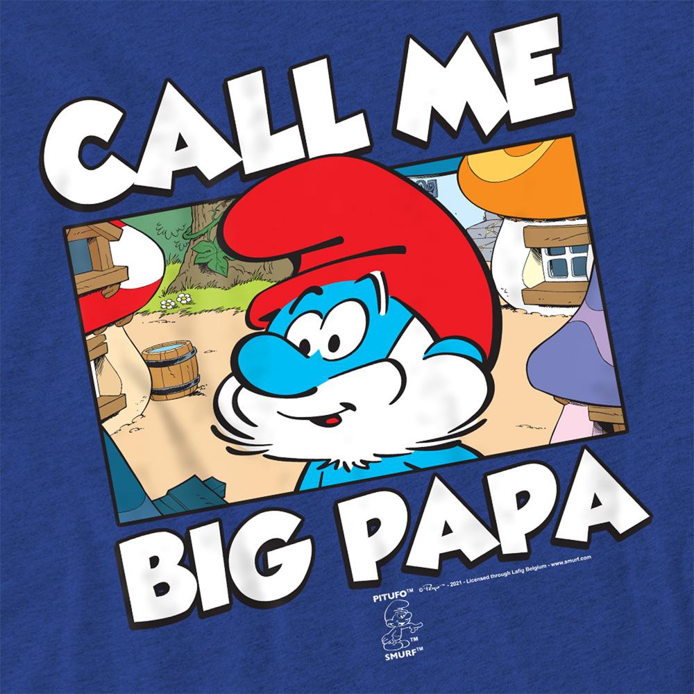 Dark Royal - Side - The Smurfs Unisex Adult Call Me Big Papa Smurf T-Shirt