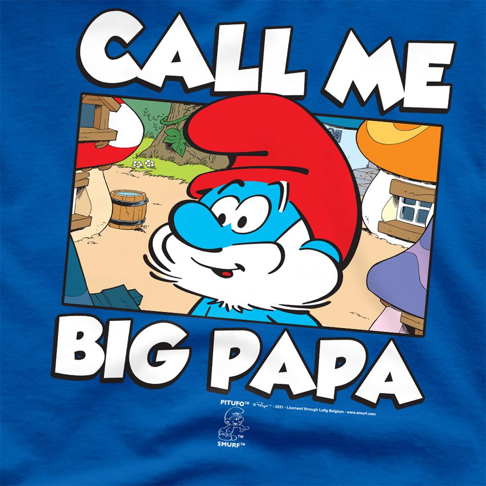 Royal Blue - Side - The Smurfs Unisex Adult Call Me Big Papa Smurf T-Shirt