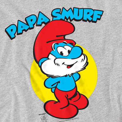 Athletic Heather - Side - The Smurfs Unisex Adult Papa Smurf T-Shirt
