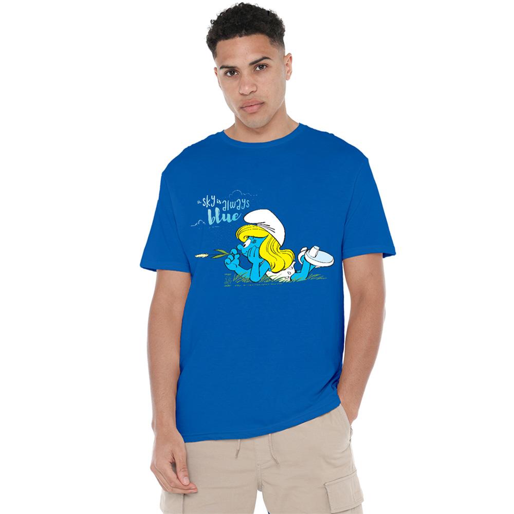 Royal Blue - Lifestyle - The Smurfs Unisex Adult The Sky Is Always Blue Smurfette T-Shirt