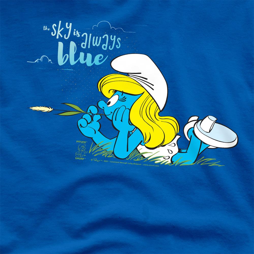 Royal Blue - Side - The Smurfs Unisex Adult The Sky Is Always Blue Smurfette T-Shirt