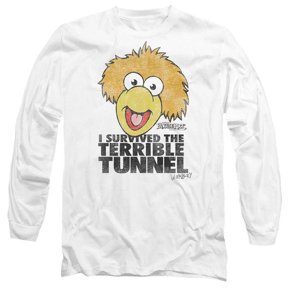 White - Front - Fraggle Rock Unisex Adult Terrible Tunnel Long-Sleeved T-Shirt