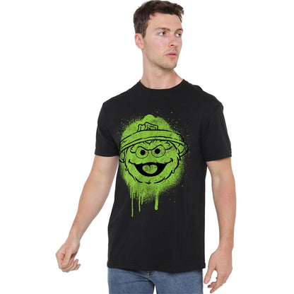 Black - Lifestyle - Sesame Street Unisex Adult Oscar The Grouch Graffiti T-Shirt