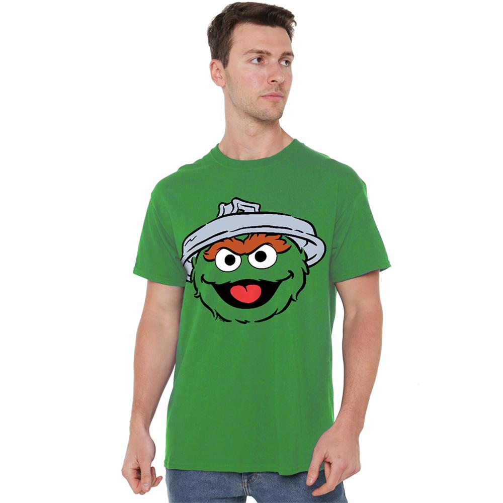 Kelly Green - Back - Sesame Street Unisex Adult Oscar The Grouch Full Face T-Shirt
