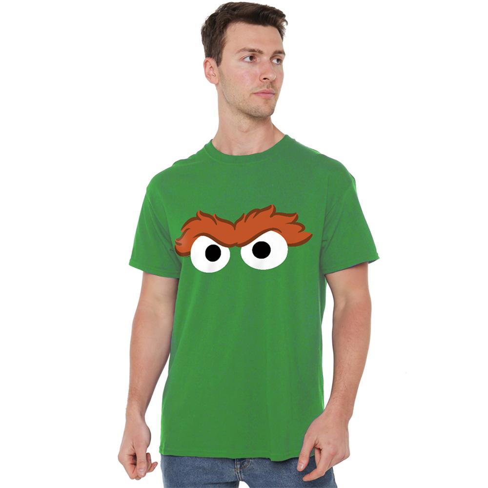Kelly Green - Back - Sesame Street Unisex Adult Oscar The Grouch Eyes T-Shirt