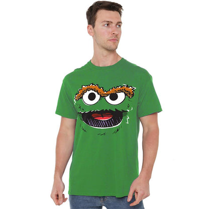 Kelly Green - Back - Sesame Street Unisex Adult Retro Oscar The Grouch Sketch T-Shirt