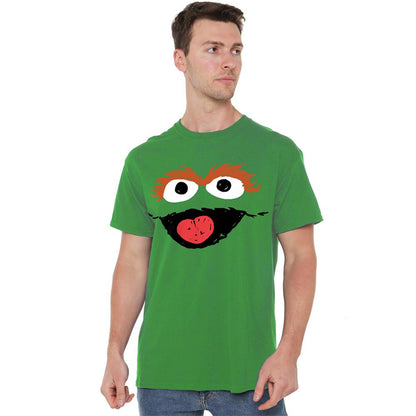 Kelly Green - Back - Sesame Street Unisex Adult Oscar The Grouch Sketch T-Shirt