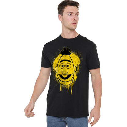 Black - Back - Sesame Street Unisex Adult Bert Graffiti T-Shirt