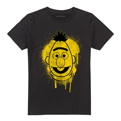 Black - Front - Sesame Street Unisex Adult Bert Graffiti T-Shirt