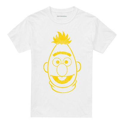 White-White - Front - Sesame Street Unisex Adult Bert Mono T-Shirt