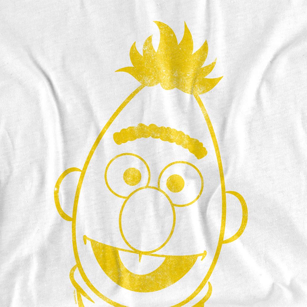 White - Side - Sesame Street Unisex Adult Bert Mono T-Shirt