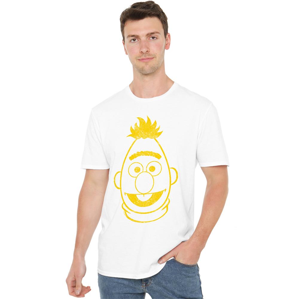White-White - Back - Sesame Street Unisex Adult Bert Mono T-Shirt