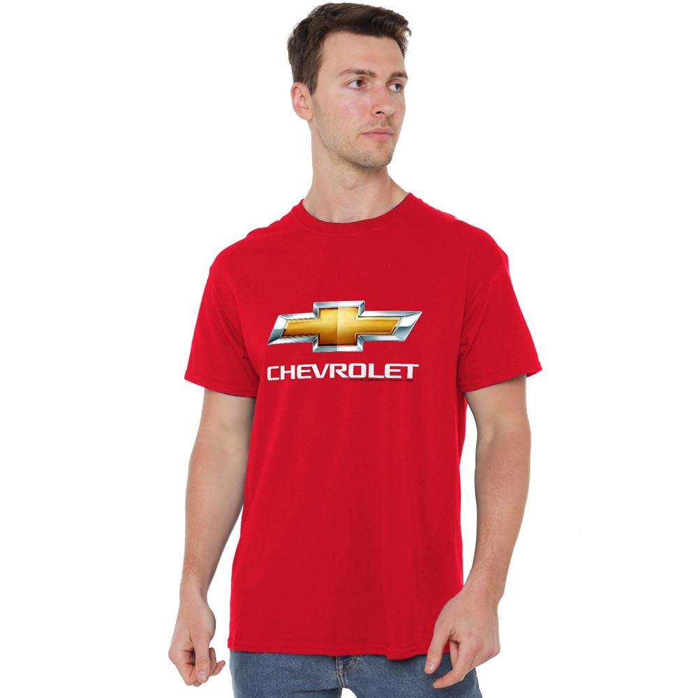 Red - Back - Chevrolet Unisex Adult Chevy Bowtie Stacked T-Shirt