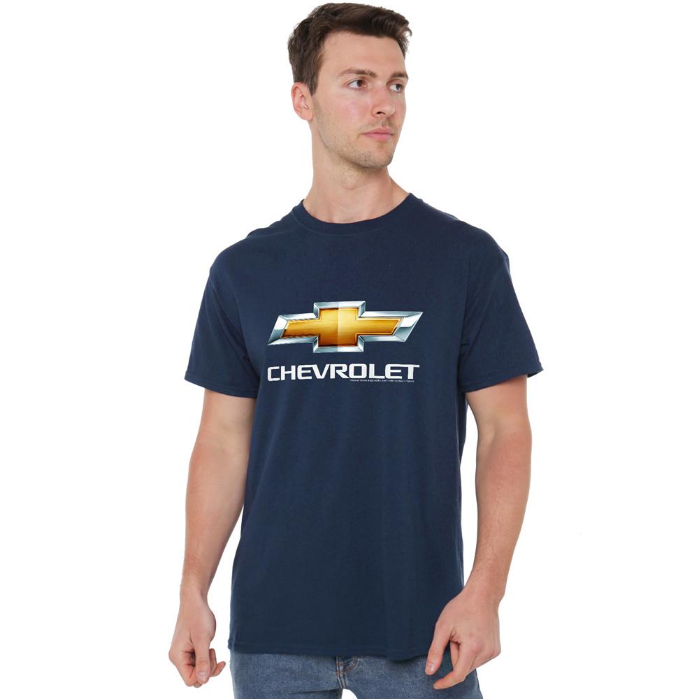 Navy - Back - Chevrolet Unisex Adult Chevy Bowtie Stacked T-Shirt