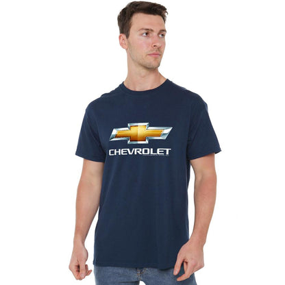 Navy - Back - Chevrolet Unisex Adult Chevy Bowtie Stacked T-Shirt
