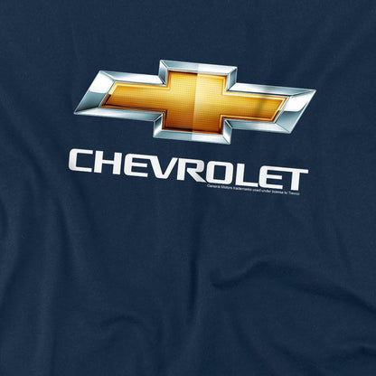 Navy - Side - Chevrolet Unisex Adult Chevy Bowtie Stacked T-Shirt
