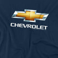 Navy - Side - Chevrolet Unisex Adult Chevy Bowtie Stacked T-Shirt