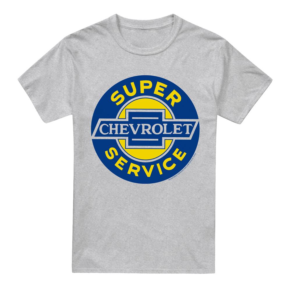 Athletic Heather - Front - Chevrolet Unisex Adult Super Service T-Shirt