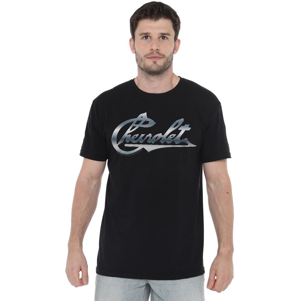 Black - Back - Chevrolet Unisex Adult Vintage Logo T-Shirt