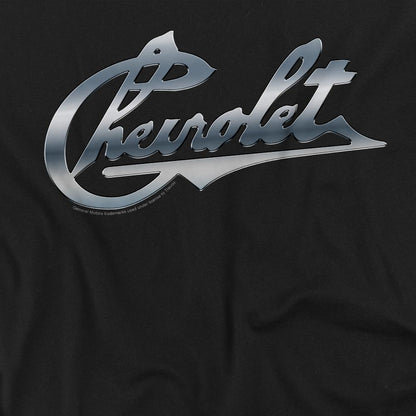 Black - Side - Chevrolet Unisex Adult Vintage Logo T-Shirt