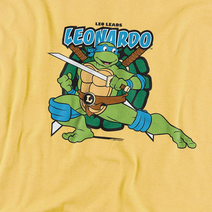 Banana Yellow - Back - TMNT Unisex Adult Leads Leonardo T-Shirt