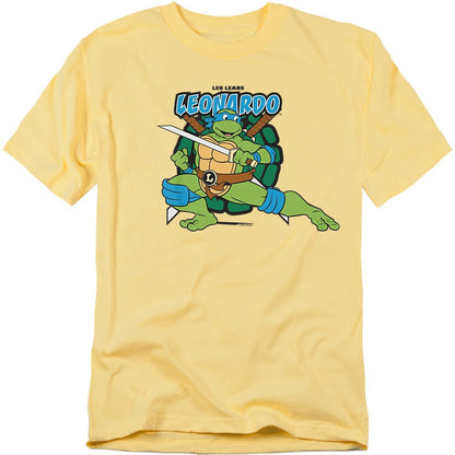 Banana Yellow - Front - TMNT Unisex Adult Leads Leonardo T-Shirt