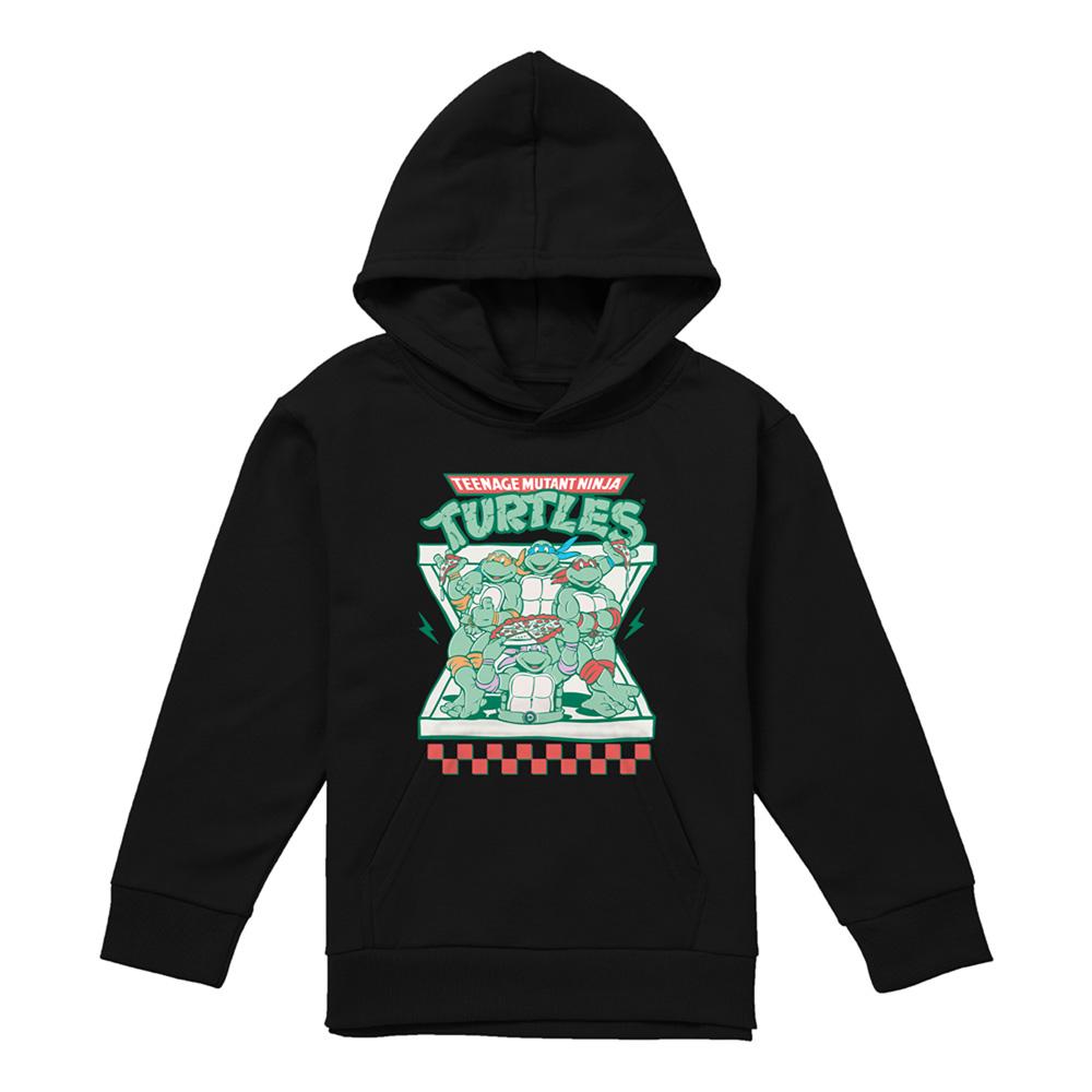 Black - Lifestyle - TMNT Childrens-Kids Pizza Takeway Pullover Hoodie
