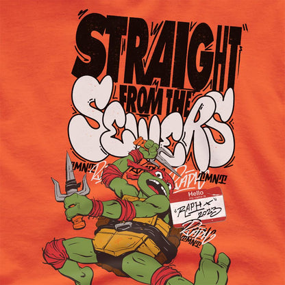 Orange - Side - TMNT Unisex Adult Mutant Mayhem Raph Sewers T-Shirt