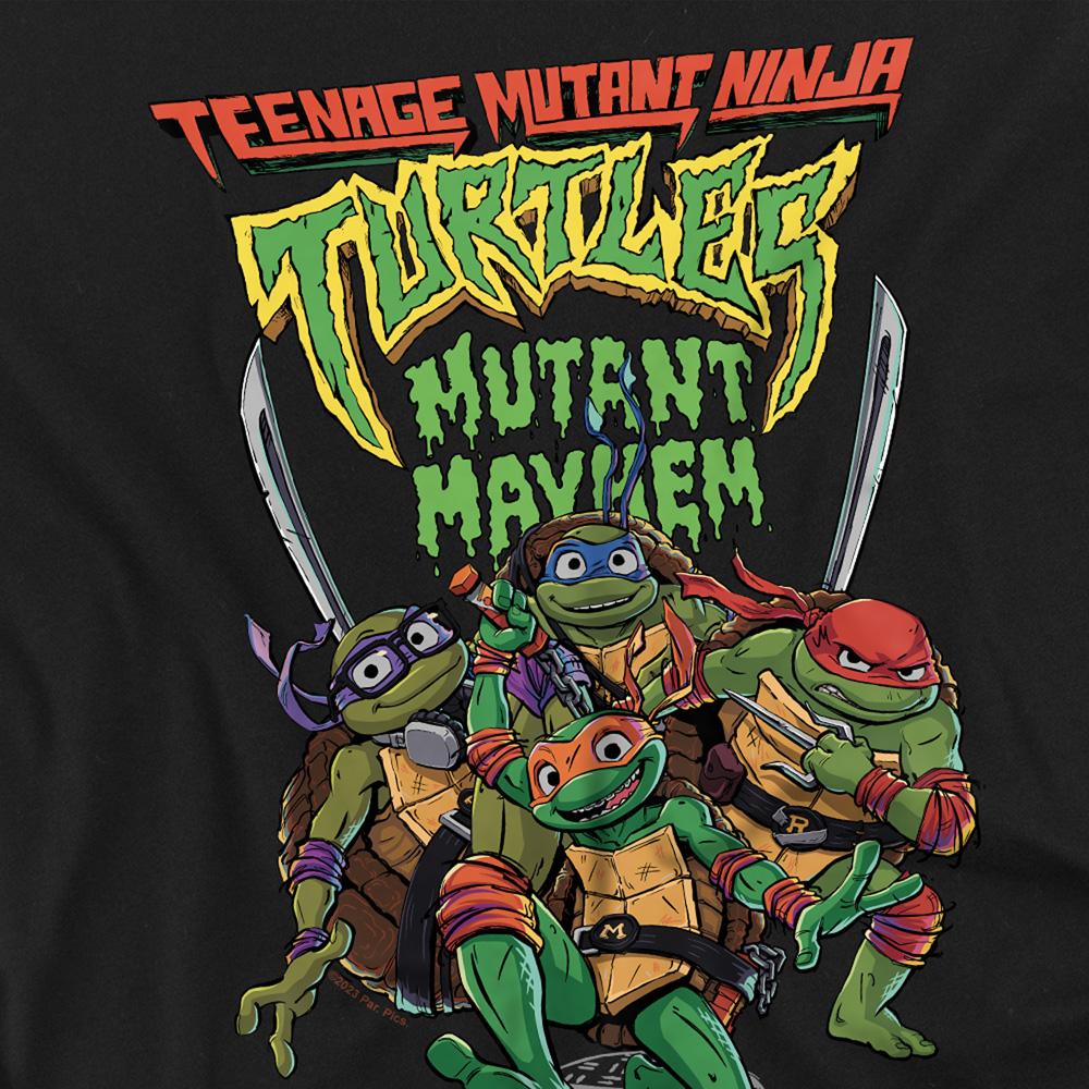 Black - Side - TMNT Unisex Adult Mutant Mayhem Group T-Shirt